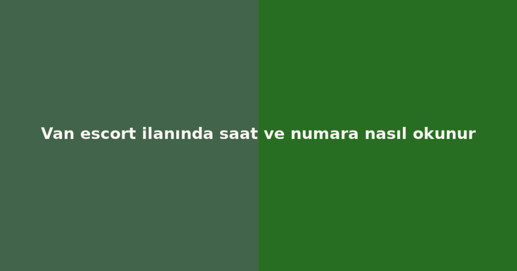 Van escort ilanında saat ve numara nasıl okunur Van escort ilanında saat ve numara nasıl okunur